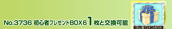 No.3736 初心者プレゼントBOX6 1枚と交換可能